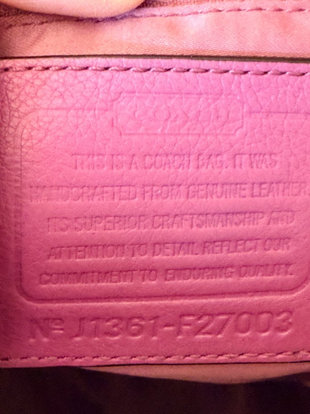 Coach Pebbled Leather Drawstring Bucket Bag - Raspberry Pink - Picture 8 of 13
